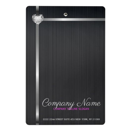 Silberstreifen aus schwarzem Metall Mini Klemmbrett (Rückseite)