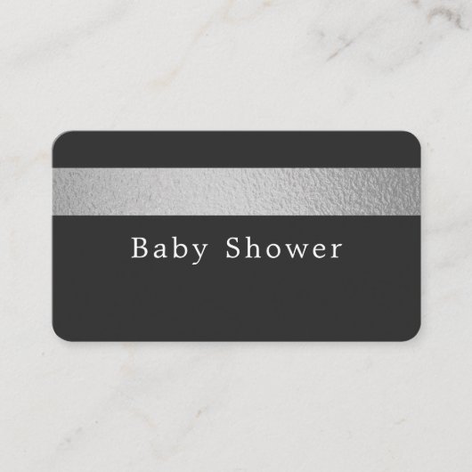 Silberstreifen, Babyduschkarte für Kohle Visitenkarte (Vorderseite)