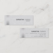 Silberstreifen Berufliches Leder Mini Visitenkarte (Vorne/Hinten)