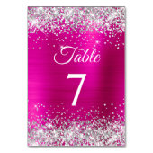 Silberstreifen Glitzer Tischnummer (Vorderseite)