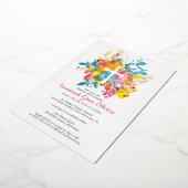 Silberstreifen mit Aquarellfarben-Blume Taufe Folieneinladung (Gedreht)