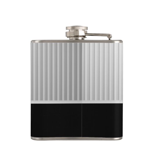 Silberstreifen-Monogramm Flachmann (Rückseite)