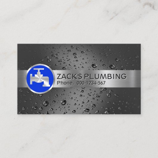 Silberstreifen-Pipeline auf Wassertropfen Visitenkarte (Vorderseite)