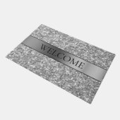 Silberstreifen und Glitzer Fußmatte (Schrägansicht)