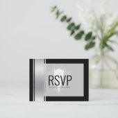 Silberstreifen, weiße und schwarze Streifen, tuxed Platzkarte (Stehend Vorderseite)