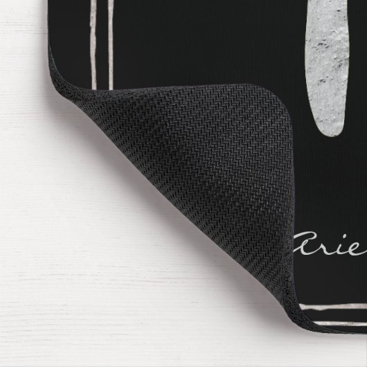 Silberstylisierte Aries-Symbol Mousepad (Ecke)