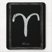 Silberstylisierte Aries-Symbol Mousepad (Vorne)