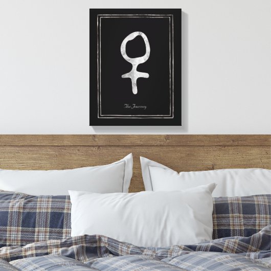 Silberstylisierte Planeten Venus-Symbol Leinwanddruck (Insitu (Schlafzimmer))