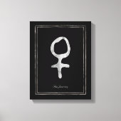 Silberstylisierte Planeten Venus-Symbol Leinwanddruck (Vorderseite)