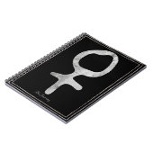 Silberstylisierte Planeten Venus-Symbol Notizblock (Linke Seite)