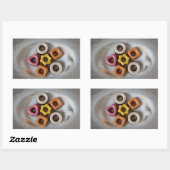 Silbertablett Rechteckiger Aufkleber (Blatt)