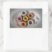 Silbertablett Rechteckiger Aufkleber (Tasche)