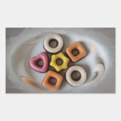 Silbertablett Rechteckiger Aufkleber (Vorderseite)