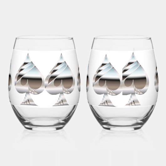 Silbertabletten Set Weinglas Ohne Stiel (Rechts)