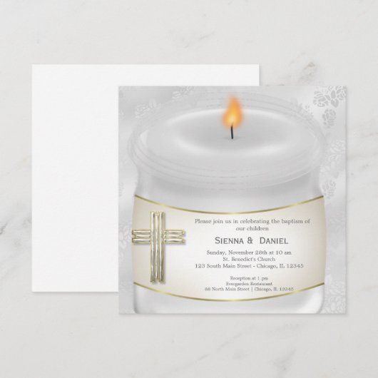 Silbertaufe Einladung (Vorne/Hinten)