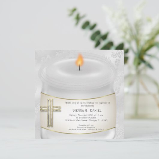 Silbertaufe Einladung (Stehend Vorderseite)