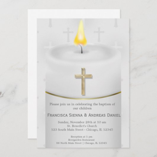 Silbertaufe Einladung (Vorne/Hinten)