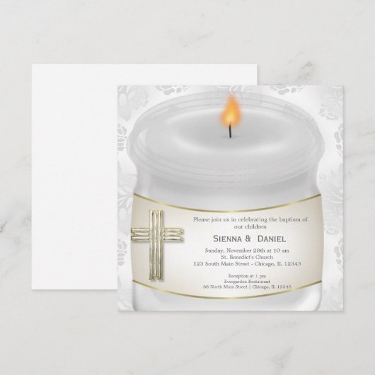 Silbertaufe Einladung (Vorne/Hinten)