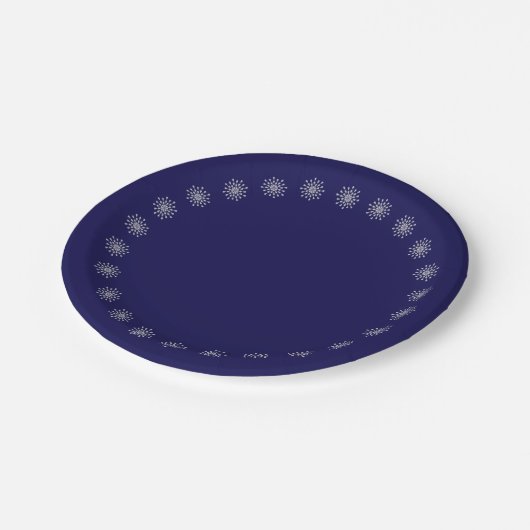 Silberteardrops Pappteller (Schrägansicht)