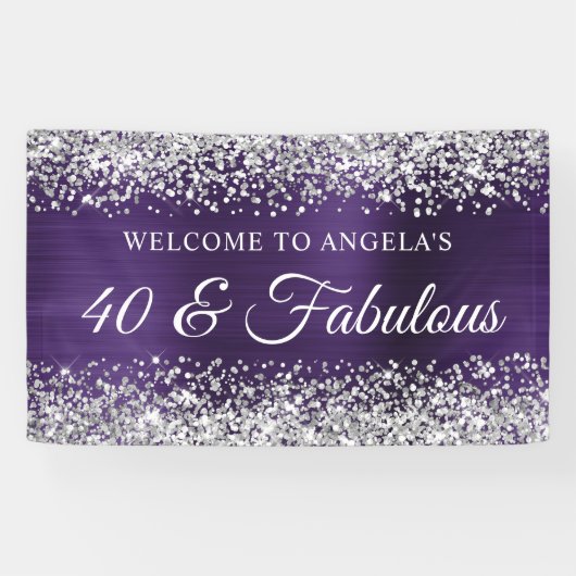 Silberteppich Dark Violet Foil 40 & Fabulous Glitz Banner (Horizontal)