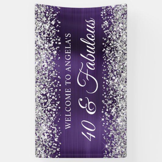 Silberteppich Dark Violet Foil 40 & Fabulous Glitz Banner (Vertikal)