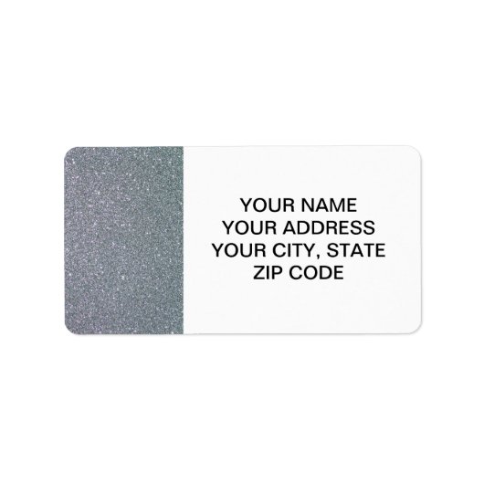 Silberter Glitzer gedruckt Adressaufkleber (Vorne)