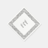 Silberter Glitzer gedruckt Serviette (Ecke)