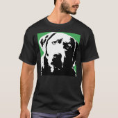 Silberter Labrador schwarz und weiß T-Shirt (Vorderseite)