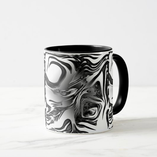 Silbertinte Abstrakt Tasse (VorderseiteRechts)