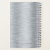 Silbertöne metallisch gebürstete Aluminiumstruktur Notizblock (Rückseite)