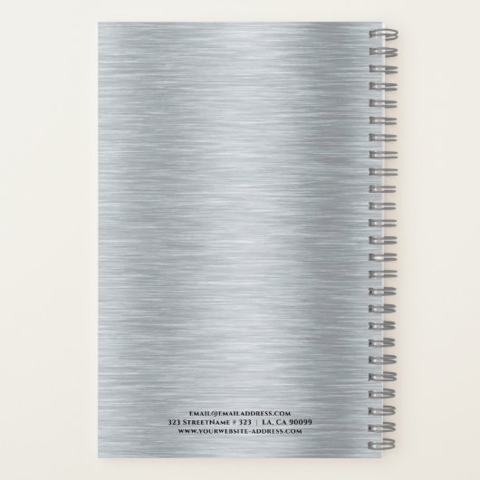 Silbertöne metallisch gebürstete Aluminiumstruktur Notizblock (Rückseite)
