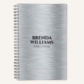 Silbertöne metallisch gebürstete Aluminiumstruktur Notizblock (Vorderseite)