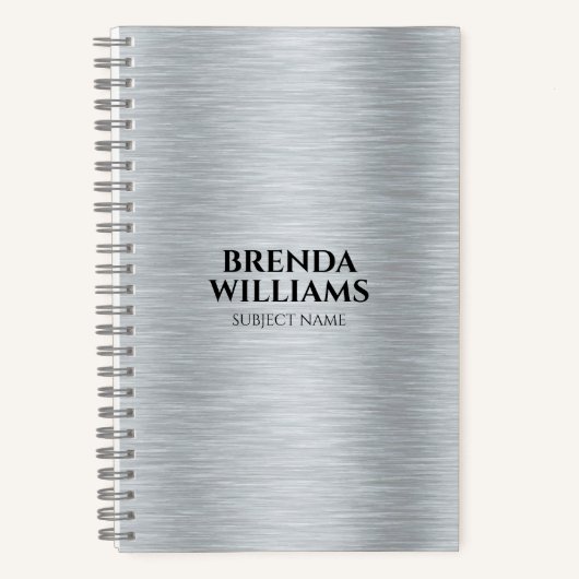 Silbertöne metallisch gebürstete Aluminiumstruktur Notizblock (Vorderseite)
