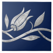 Silbertürkischer Tulpe Seamless Border Fliese (Vorderseite)