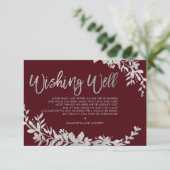 Silbertypografie Blumenburgund wünscht gut Begleitkarte (Stehend Vorderseite)