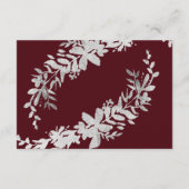 Silbertypografie Blumenburgund wünscht gut Begleitkarte (Rückseite)