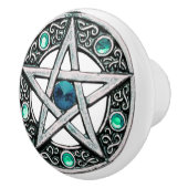 Silberu. Türkispentagram-Keramik-Griff Keramikknauf (Rechts)