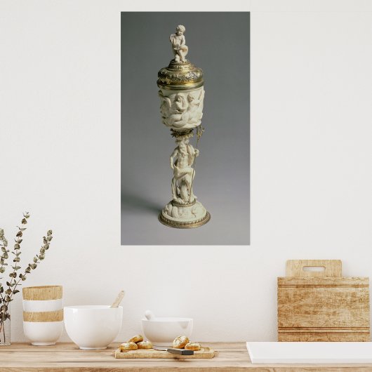 Silbervergoldung und geschnitztes Elfenbein Poster (Küche)