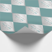 Silberverschenkpapier für Aquamarine Diamant-Hochz Geschenkpapier (Ecke)