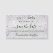 Silberviolett-Butterfly rette Dattelmagnet Magnetkarte (Vorderseite)