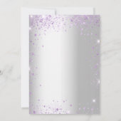 Silberviolett-Glitzer-Ballons zum Geburtstag Einladung (Rückseite)