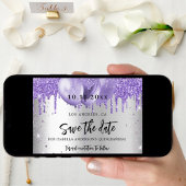 Silberviolett-Glitzern-Ballons Save The Date