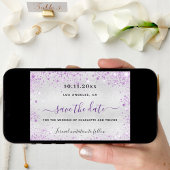 Silberviolett Hochzeiten Glitzern elegant Save The Date