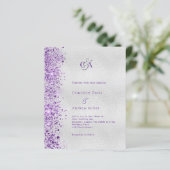 Silberviolett lila Budget Hochzeitseinladung (Stehend Vorderseite)