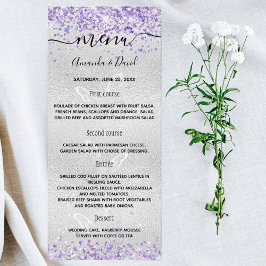 Silberviolett-Schmetterlinge für Hochzeiten Werbekarte