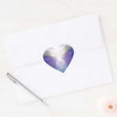 Silberviolettengel Herz-Aufkleber (Umschlag)