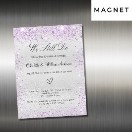 Silberviolettes Gelübde Hochzeitsneuerung Luxus Magneteinladung