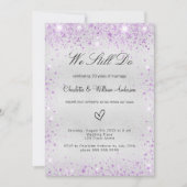Silberviolettes Gelübde Verlängerung der Hochzeit Einladung (Vorderseite)