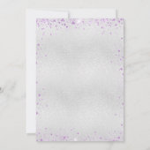 Silberviolettes Gelübde Verlängerung der Hochzeit Einladung (Rückseite)