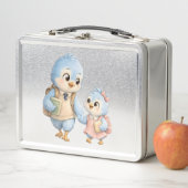 Silbervogel-Bruder-Lunchbox Metall Brotdose (Beispiel)